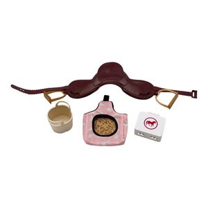 Battat Our Generation Horse Accessories  Pink Brown Saddle Vet Kit Bucket Battat